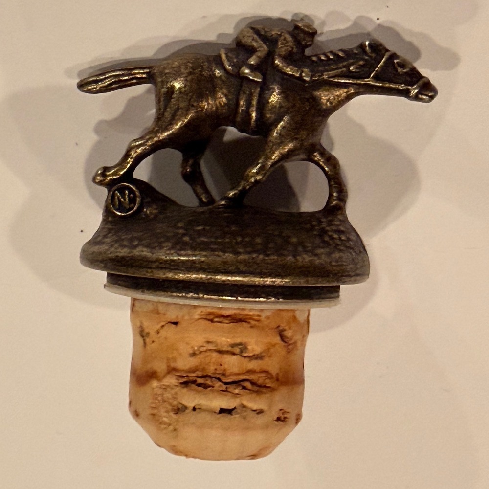 Blantons Bourbon Horse Bottle Stopper Letter A Collectible Jockey Cork